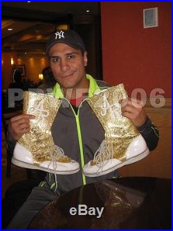 Wwe Alberto Del Rio Ring Worn Hand Signed Gold Boots With Picture Proof And Coa