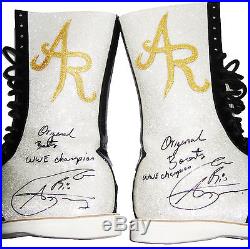 Wwe Alberto Del Rio Ring Worn Hand Signed Silver Boots With Picture Proof Coa
