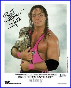 Wwe Bret Hart P-199 Hand Signed Autographed 8x10 Promo Photo With Beckett Coa