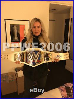 Wwe Charlotte Flair Hand Signed Womens Belt & Nameplate Box With Pic Proof Coa 2