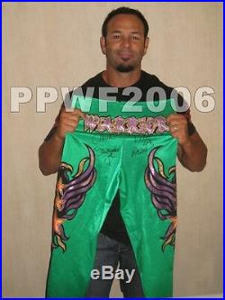 Wwe Chavo Guerrero Ring Worn Hand Signed Autographed Tights With Proof And Coa 5