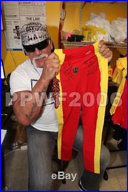Wwe Hulk Hogan Ring Worn Hand Signed Red Yellow Hulkster Tights With Proof & Coa