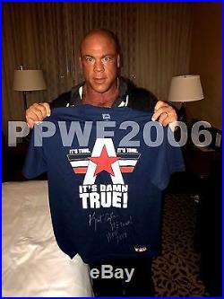 Wwe Kurt Angle Hand Signed Autographed T-shirt Large With Picture Proof And Coa