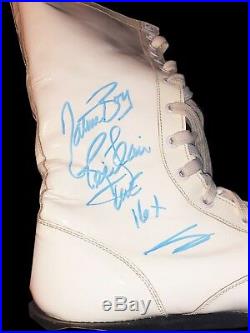 Wwe Nature Boy Ric Flair Hand Signed Autographed White Replica Boots With Coa