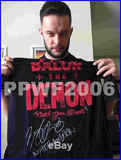 Wwe Nxt Finn Balor Hand Signed The Demon T-shirt With Picture Proof And Coa