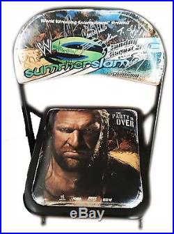 Wwe Summer Slam Hand Signed Ppv Autographed By 9 Pay Per View Chair With Coa