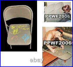 Wwe The Hardy Boyz And Lita Hand Signed Autographed Chair With Proof And Coa