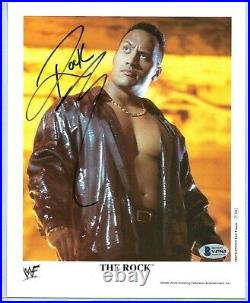 Wwe The Rock P-589 Hand Signed Autographed 8x10 Promo Photo With Beckett Coa