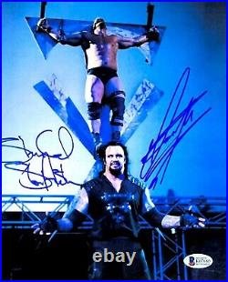 Wwe The Undertaker And Stone Cold Signed 8x10 Photo With Jsa Beckett Witness Coa