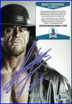 Wwe The Undertaker Hand Signed Autographed 8x10 Photo With Beckett Coa Rare 21