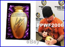 Wwe The Undertaker Hand Signed Autographed Urn With Picture Proof And Coa Rare