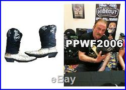 Wwf Wwe Jake The Snake Roberts Ring Worn Hand Signed Boots With Proof And Coa