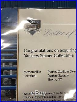 Yankee Stadium Authentic Bleacher Seat With Coa From Steiner
