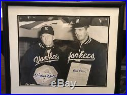 Yankees Mickey mantle & don Larsen duel Signed Framed 16x20 With Full Coa